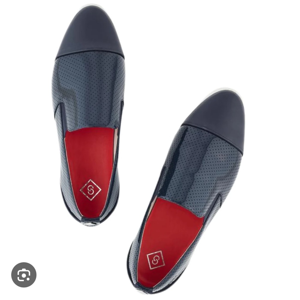 NAVY-BLUE PATENT LEATHER SLIP-ON SNEAKER
 cocktail sneakers